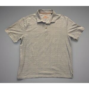 Tommy Bahama Short Sleeve Performance Polo Shirt Blue Geometric Logo XL JBHS
